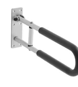 VEVOR  SVOPES 23.8 in. Toilet Safety Rail, U-Shaped Handicap Grab Bar, Foldable Flip-Up Toilet Grab Bar with Anti-Slip Handle