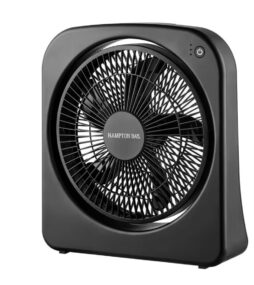 Hampton Bay 9 in. 3 Speed Dual Power Personal Indoor/Outdoor Desk Fan in Black