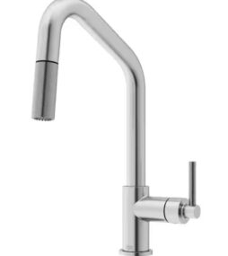 VIGO Utopia 14 in. H Single Handle Pull-Down Sprayer Kitchen Bar Faucet in Stainless Steel