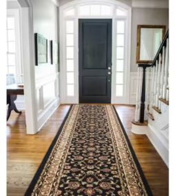 TrafficMaster Marash Black 26 in. W x 288 in. L Stair Runner Rug (Covers 52 sq. ft.)