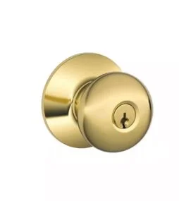 Schlage Plymouth Bright Brass Keyed Entry Door Knob
