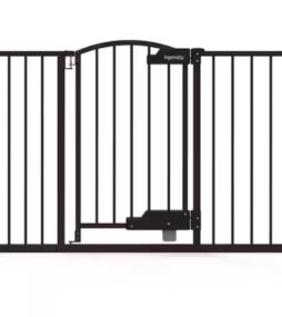 INGENUITY Thruway 52W Series Hands-Free GlideOpen Pressure/Hardware Mounted Pet and Baby Gate, 24"-52" Wide, 33" Tall - Espresso