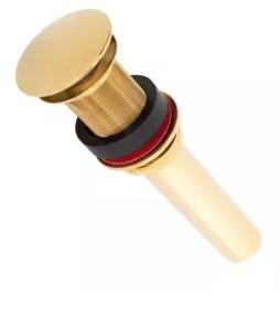 Premier Copper Products 1.5 in. Non-Overflow Pop-Up Bathroom Sink Drain, Polished Brass