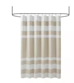 Madison Park Spa Waffle 72 in. W x 78 in. L Polyester Shower Curtain with 3M Treatment in Taupe