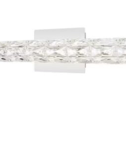 Home Decorators Collection Keighley 24 in. Integrated LED Chrome Bathroom Vanity Light Fixture with Crystal Shade