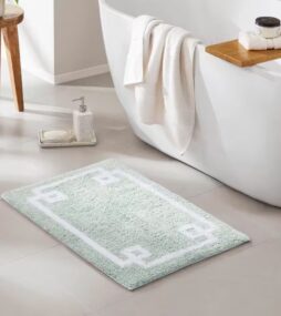 Madison Park Ethan 20 in. x 30 in. Seafoam Tufted Cotton Rectangle Bath Rug