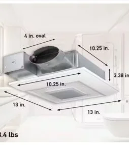 Panasonic WhisperValue DC Series 50/80/100 CFM Ceiling/Wall Exhaust Fan LED Light Condensation Sensor with Low Profile Housing