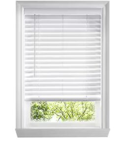 Home Decorators Collection White Cordless Faux Wood Blinds for Windows with 2 in. Slats -25.75 in. W x 36 in. L (Actual Size 25.25 in W x 36 in L)