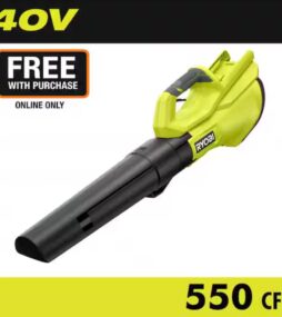 RYOBI 40V 120 MPH 550 CFM Cordless Battery Leaf Blower (Tool Only)