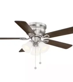 Hampton Bay Clarkston II 44 in. LED Indoor Brushed Nickel Ceiling Fan with Light Kit