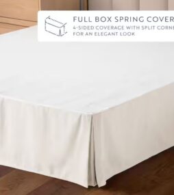 Becky Cameron 14 in. Ivory Solid King Bed Skirt
