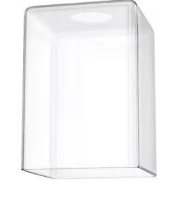 YANSUN 6 in. Clear Glass Square Shade for Wall Sconces, Vanity Lights, Pendant Lights with Fitter Width 1 in. Neckless Fitter