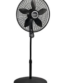 Lasko 20 in. 4 Speed Oscillating Pedestal Fan for Home in Black with 90° Oscillation, Adjustable Height, Timer and Remote