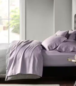 Madison Park 800 Thread Count 6-Piece Purple Cotton Blend Queen Sateen Sheet Set