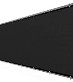 AMGO 8 ft. H x 10 ft. W Black Fence Outdoor Privacy Screen with Black Edge Bindings and Grommets