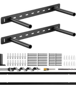 VEVOR Floating Shelf Brackets 2 Pcs, 150 lbs. Weight Capacity 16 x 6.2 x 1.5 in. Heavy Duty Hidden Black