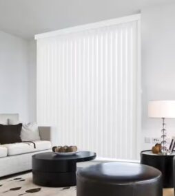 Home Decorators Collection Crown White Cordless Smooth Vertical Louvers (9 Pack) - 3.5 in. W x 60.5 in. L (Actual Size 3.5 in. W x 59 in. L )