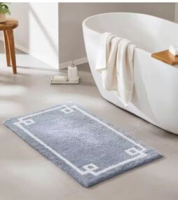 Madison Park Ethan 24 in. x 40 in. Blue Tufted Cotton Rectangle Bath Rug