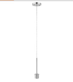 Chrome Pendant Light Kit with Partial Metal Rod