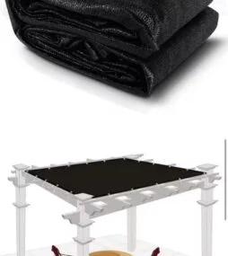 8 ft. x 16 ft. Black Shade Cloth Tarp with Grommets 90% Blockage