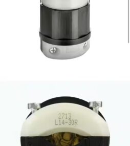 Leviton 30 Amp 125/250-Volt Locking Connector, Black and White 2713-CS