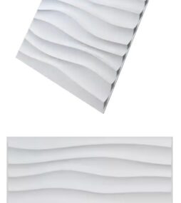 Art3dwallpanels 19.7 in. x 19.7 in. White PVC 3D Wall Panels Wavy Wall Design (12-Pack)
