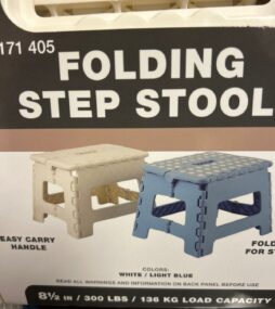 Folding Step Stools (2 pack) white and blue