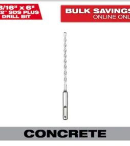 Milwaukee 3/16 in. x 6 in. 2-Cutter SDS-PLUS Carbide Drill Bit