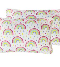 Harper Lane Rainbow 2-Piece Microfiber White Pillowcase Pair
