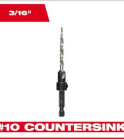Milwaukee #10 Countersink 3/16 in. Wood Drill Bit