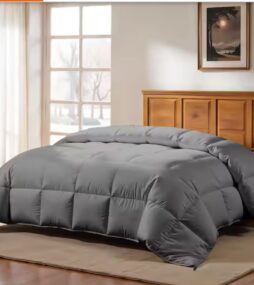 LDC LUX DECOR COLLECTION Lux Decor Ultra-Soft All-Season Queen Down Alternative Comforter Duvet Insert with Corner Tabs-Gray