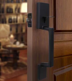 Defiant Vancouver Matte Black Entrance Door Handleset with Hartford Interior Knob