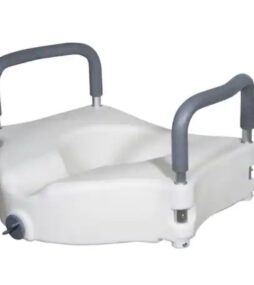 Drive Medical Elevated Raised Toilet Seat with Removable Padded Arms