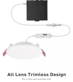 Commercial Electric Infiniedge Integrated LED 4 in Round Adj Color Temp Canless Recessed Light for Kitchen Bath Living rooms, White