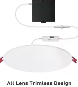 Commercial Electric Premium Series 10 in. LED, 2-Level Lumen Select, InfinitiEdge Canless Recessed Light, Adjustable CCT
