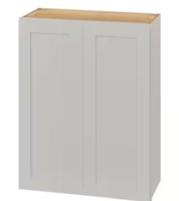 Hampton Bay Avondale 27 in. W x 12 in. D x 36 in. H Ready to Assemble Plywood Shaker Wall Kitchen Cabinet in Dove Gray