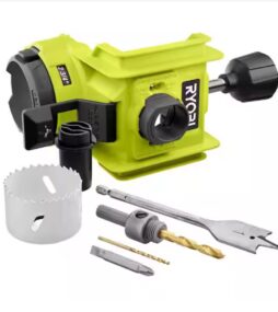 RYOBI Wood/Metal Door Lock Installation Kit with Bi-Metal Hole Saw, Spade Bit, Pilot Bit, and Double Ended Screw Drivng Bit