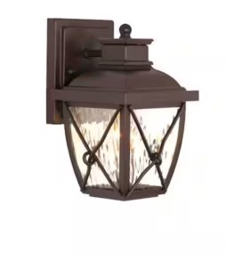 Home Decorators Collection Springbrook Aged Copper Patina 1-Light Hardwired Outdoor Porch Light Wall Lantern Sconce with No Bulb Included