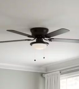 Hampton Bay Colton 52 in. Indoor Flat Bronze Low Profile Ceiling Fan with Light Kit and Bright White LED Bulb Included