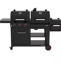 Nexgrill Oakford 1150 Pro 3-Burner Propane Gas and Offset Charcoal Smoker Combo Grill in Black