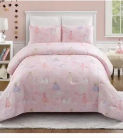 Urban Playground Fairytale Princess 3-Piece Pink Microfiber Full/Queen Comforter Set