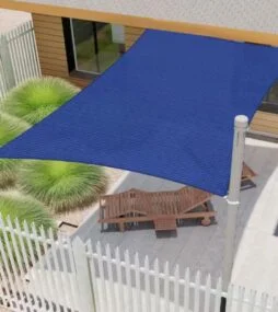 ECOOPTS 8 ft. x 8 ft. HDPE Sun Shade Sail Rectangle Canopy Shades for Outdoor Patio Pergola Cover Blockage 95% UV Resistant,Blue
