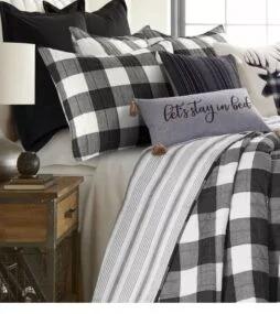 LEVTEX HOME Camden Black 3-Piece Plaid Cotton Full/Queen Quilt Set