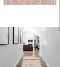 VCNY Home Savannah 24 in. 60 in. Pink Striped Cotton-Polyester Rectangle Bath Rug Runner
