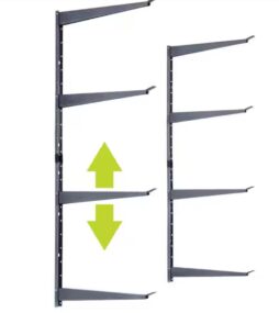 Delta 16 in. x 41 in. Heavy Duty Wall Rack, Adjustable 4 Tier Wide Lumber Rack Holds 640 lbs. Steel Garage Wall Shelf Brackets