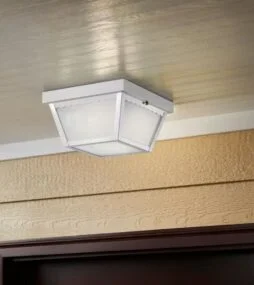 Hampton Bay White 2-Light Outdoor Ceiling Light Flush Mount Light