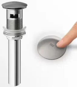 VIGO Bathroom Sink Pop-Up Drain 1-3/4 with Overflow in Brushed Nickel