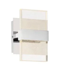 Home Decorators Collection Alberson 2-Light Chrome Integrated LED with Bubble Glass Indoor Wall Sconce