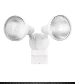 Defiant PAR 180° White Motion Sensing Security Light Wired Outdoor 2-Head Dusk-to-Dawn Flood Light
