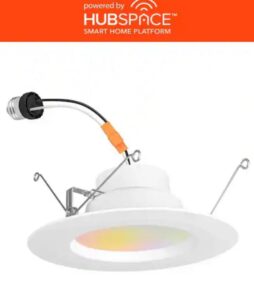 Commercial Electric 5/6 in. Smart Adjustable CCT and RGB Integrated LED Recessed Light Trim with Night Light Powered by Hubspace